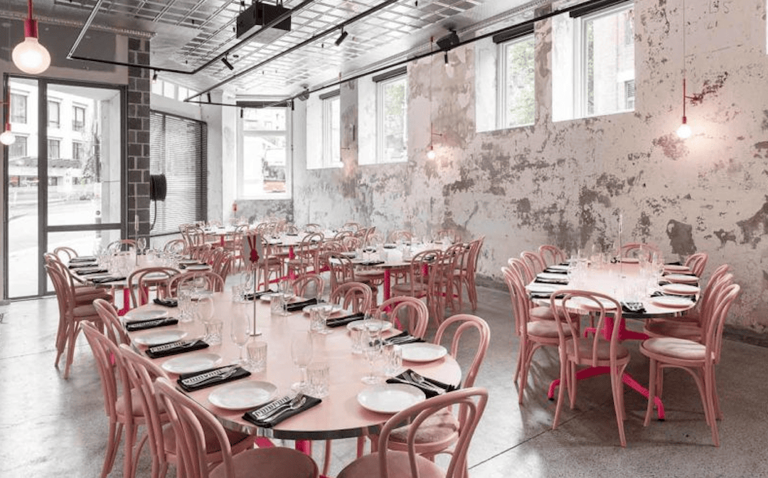 Pink chairs line the floors of Chin Chin in Surry Hills. Photo from Chin Chin.